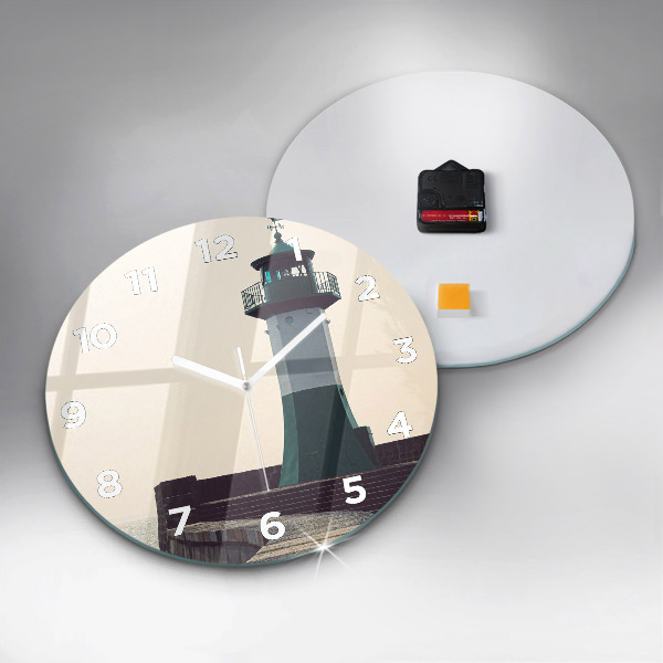 Kerek fali üvegóra A világítótorony és a tenger