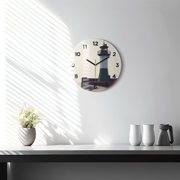 Kerek fali üvegóra A világítótorony és a tenger