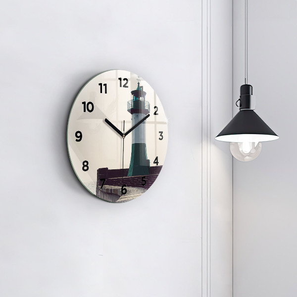 Kerek fali üvegóra A világítótorony és a tenger