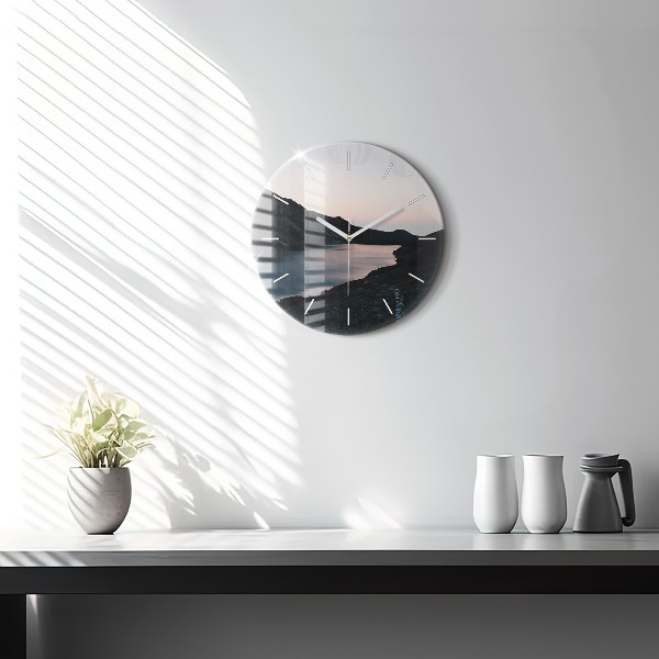 Kerek fali üvegóra Tó és hegyek