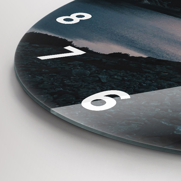 Kerek fali üvegóra Tó és hegyek