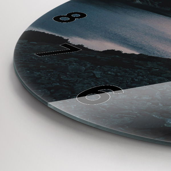 Kerek fali üvegóra Tó és hegyek