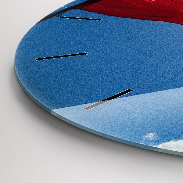 Kerek fali üvegóra A lengyel zászló az égen