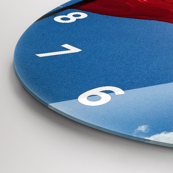 Kerek fali üvegóra A lengyel zászló az égen