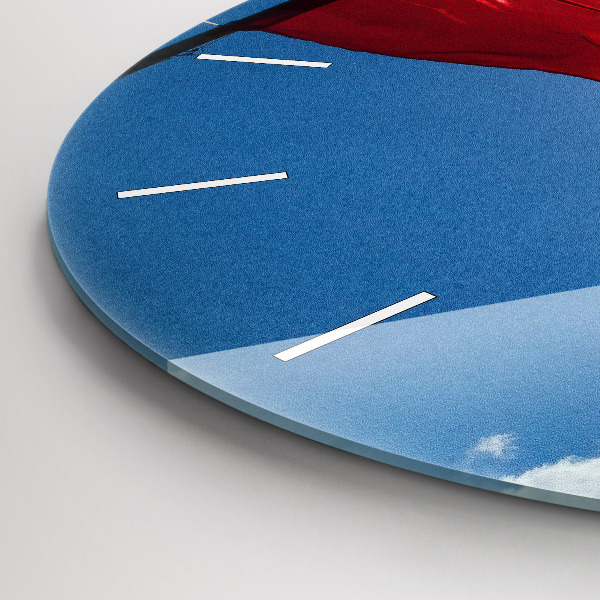 Kerek fali üvegóra A lengyel zászló az égen