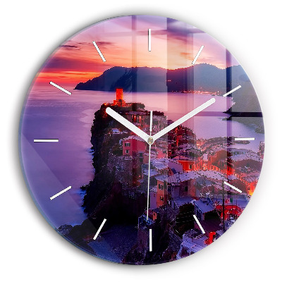 Kerek fali üvegóra Házak a tó közelében