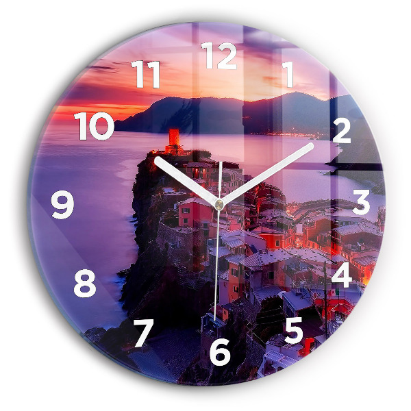 Kerek fali üvegóra Házak a tó közelében