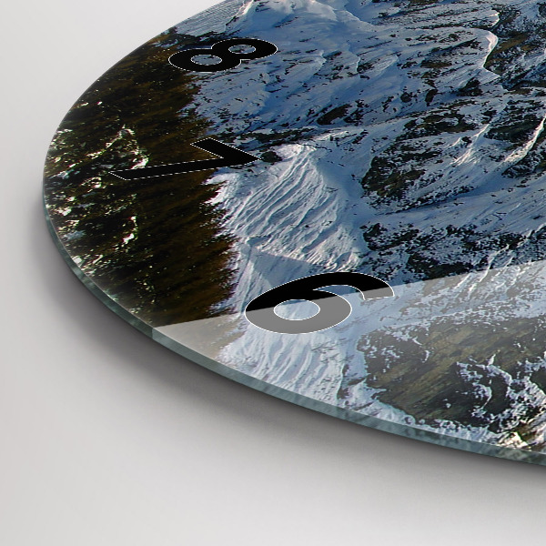 Kerek fali üvegóra Hegyek kék ég alatt