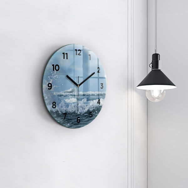 Kerek fali üvegóra Fotó a tenger hullámairól