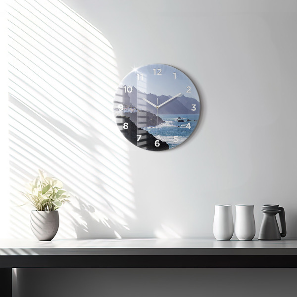 Kerek fali üvegóra Hegyek az óceán mellett