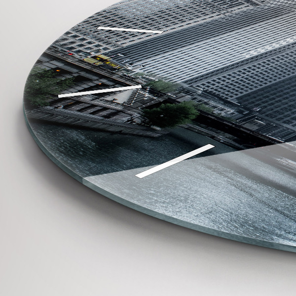 Kerek fali üvegóra Városi panoráma