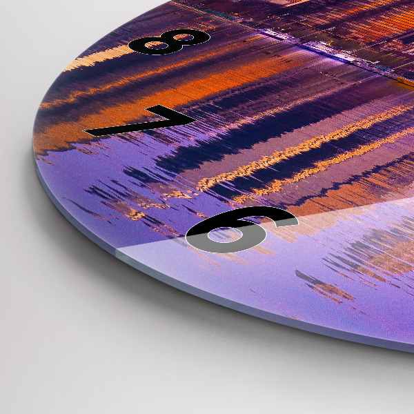 Kerek fali üvegóra Kilátás az Egyesült Államok felhőkarcolóira