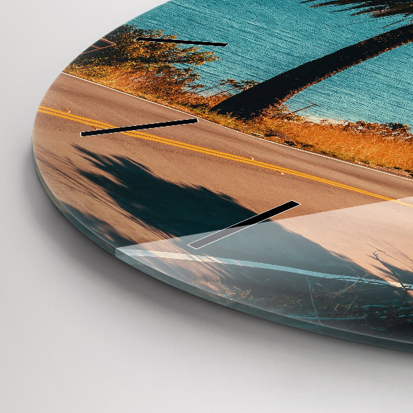 Kerek fali üvegóra Pálmafák Malibuban