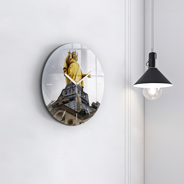 Kerek fali üvegóra Szűz Mária szobra Lyonban