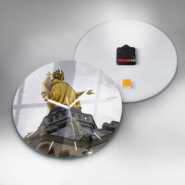 Kerek fali üvegóra Szűz Mária szobra Lyonban