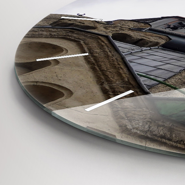 Kerek fali üvegóra Szűz Mária szobra Lyonban