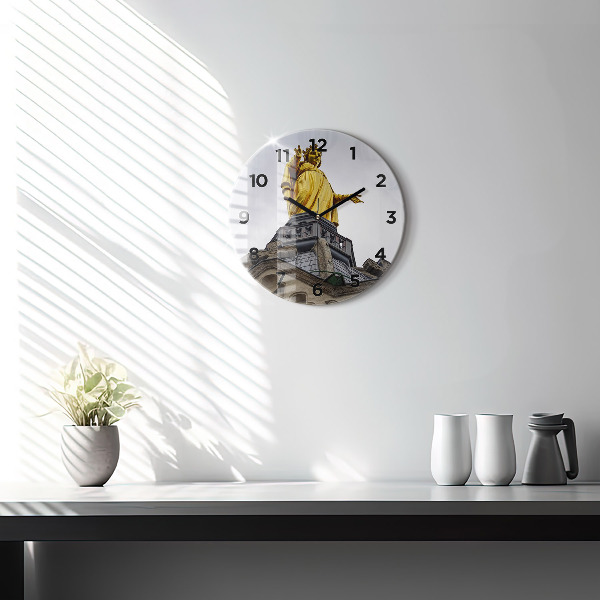 Kerek fali üvegóra Szűz Mária szobra Lyonban