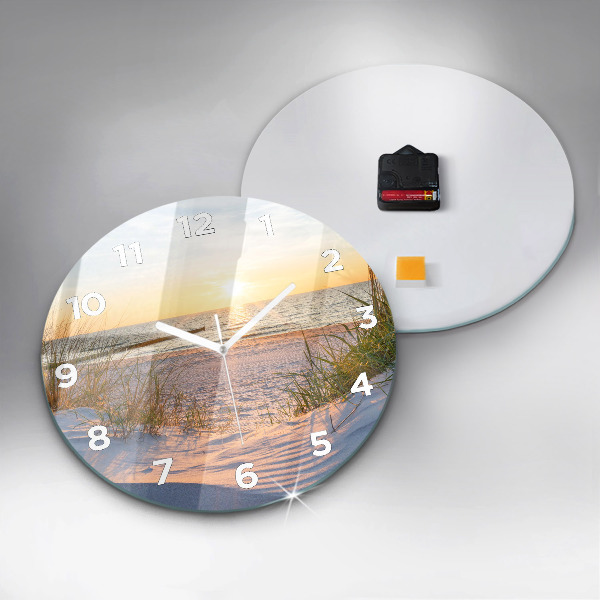 Kerek fali üvegóra Naplemente a tenger felett