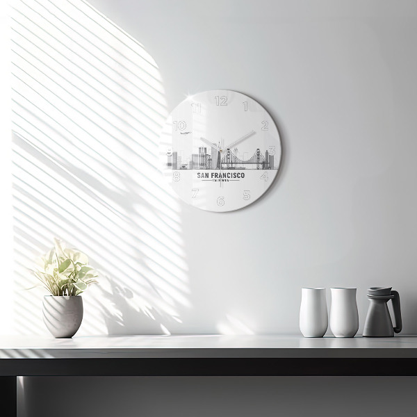 Kerek fali üvegóra San Francisco Skyline