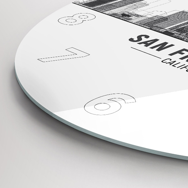 Kerek fali üvegóra San Francisco Skyline