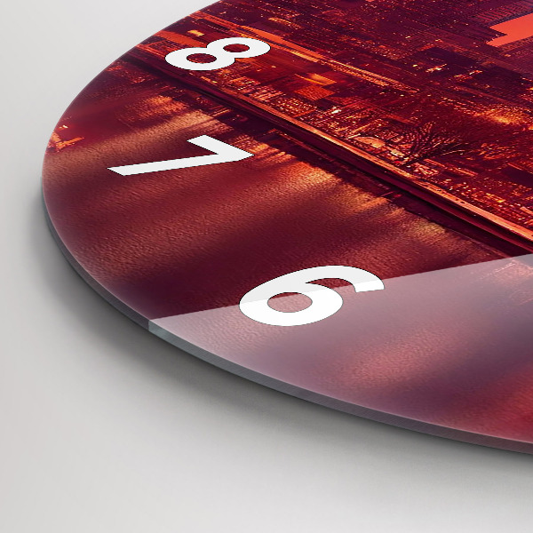 Kerek fali üvegóra Philadelphia City éjjel