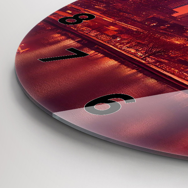 Kerek fali üvegóra Philadelphia City éjjel