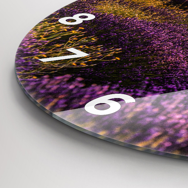 Kerek fali üvegóra Levendula rét Franciaország