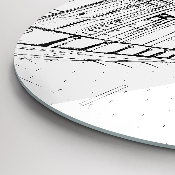 Kerek fali üvegóra Provence város rajza