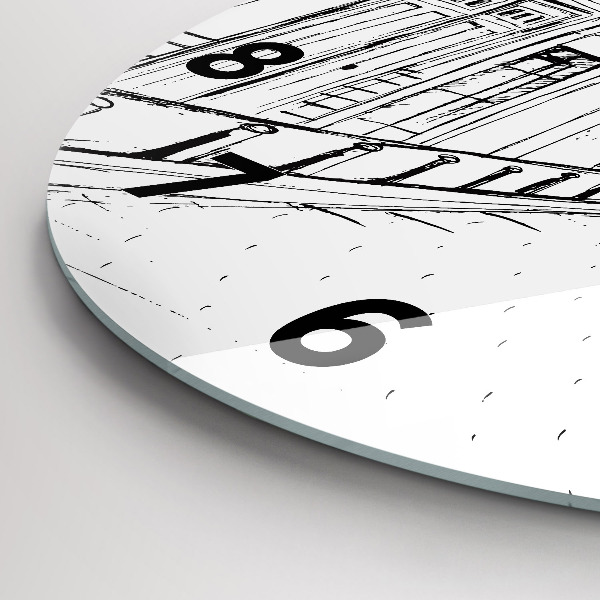 Kerek fali üvegóra Provence város rajza