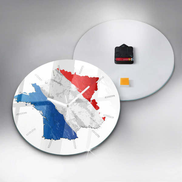 Kerek fali üvegóra Franciaország zászlaja