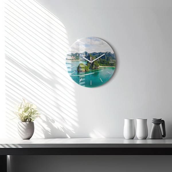 Kerek fali üvegóra Egy sziget Thaiföldön