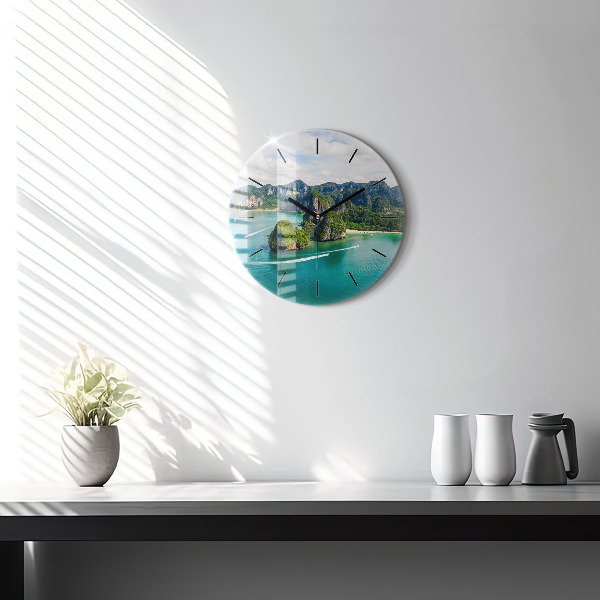 Kerek fali üvegóra Egy sziget Thaiföldön