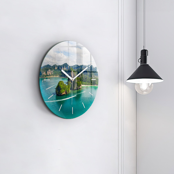 Kerek fali üvegóra Egy sziget Thaiföldön