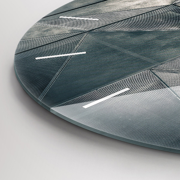 Kerek fali üvegóra Fém absztrakt háromszögek