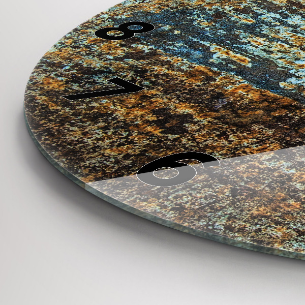 Kerek fali üvegóra Régi fém textúra