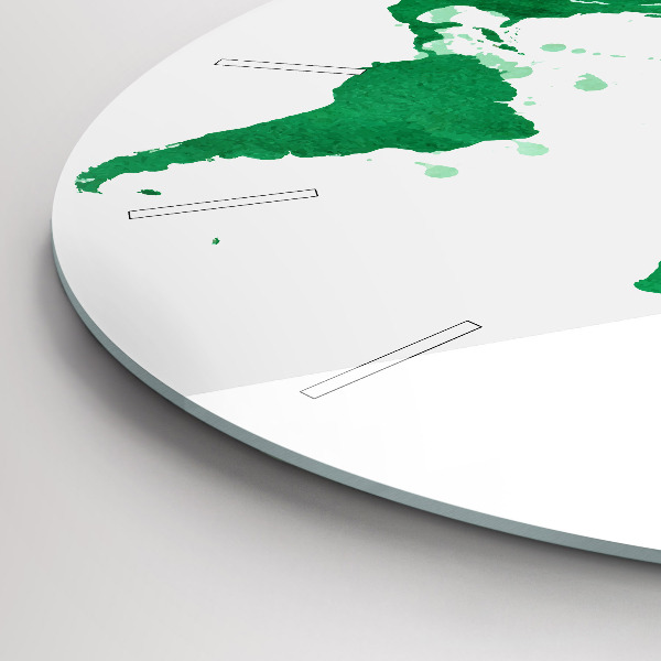 Kerek fali üvegóra Zöld világtérkép