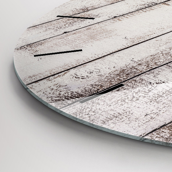 Kerek fali üvegóra Világos fa deszkák