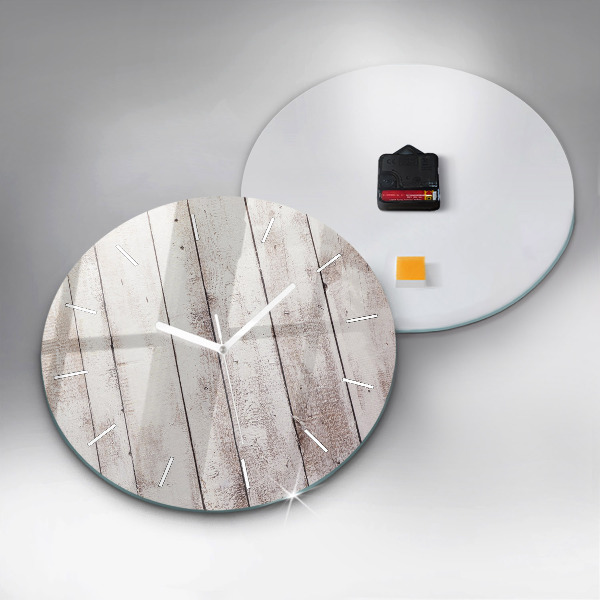 Kerek fali üvegóra Világos fa deszkák