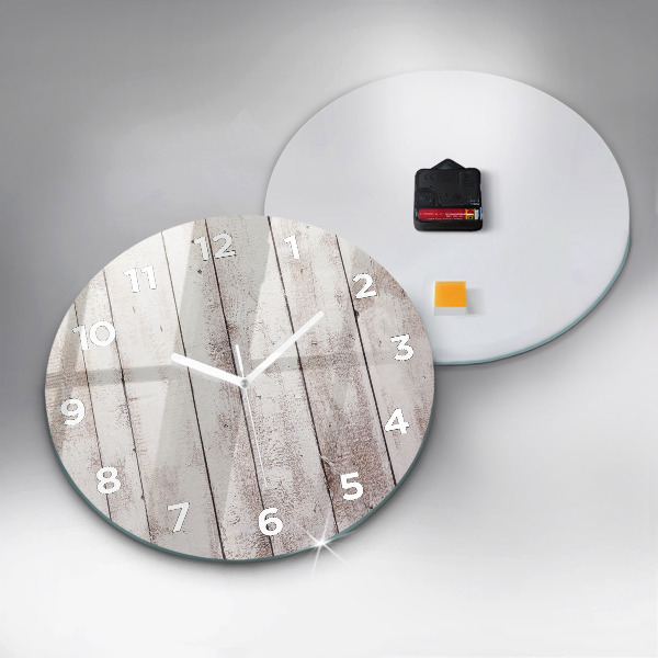 Kerek fali üvegóra Világos fa deszkák