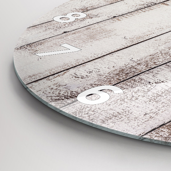 Kerek fali üvegóra Világos fa deszkák