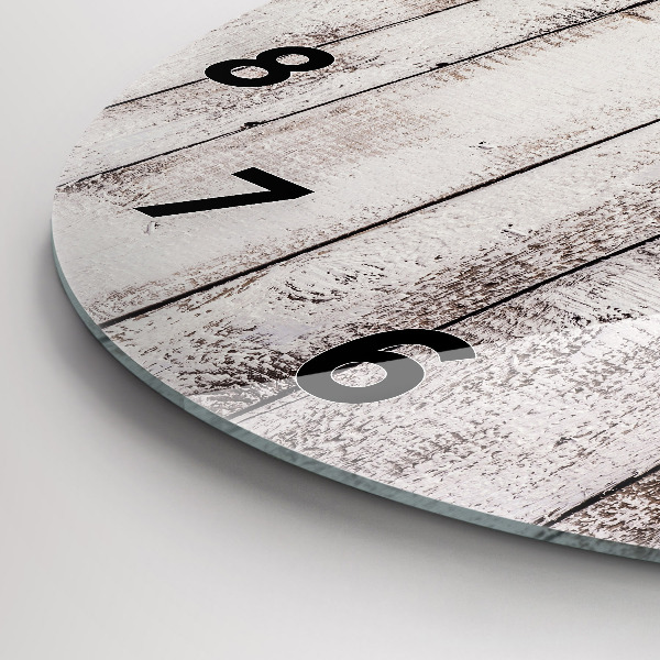 Kerek fali üvegóra Világos fa deszkák