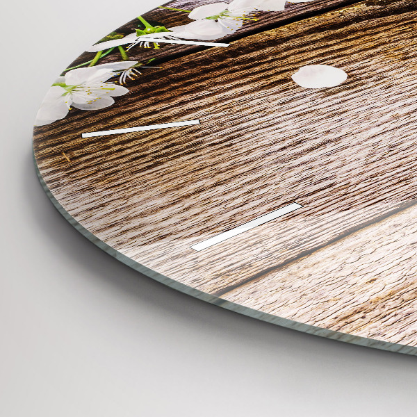 Kerek fali üvegóra Virágok a fán