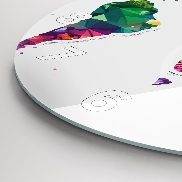 Kerek fali üvegóra Világtérkép háromszögek