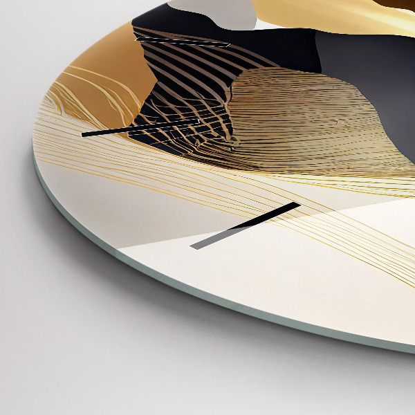 Kerek fali üvegóra Absztrakt arany hegyek