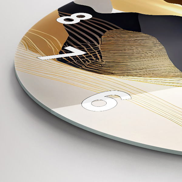 Kerek fali üvegóra Absztrakt arany hegyek