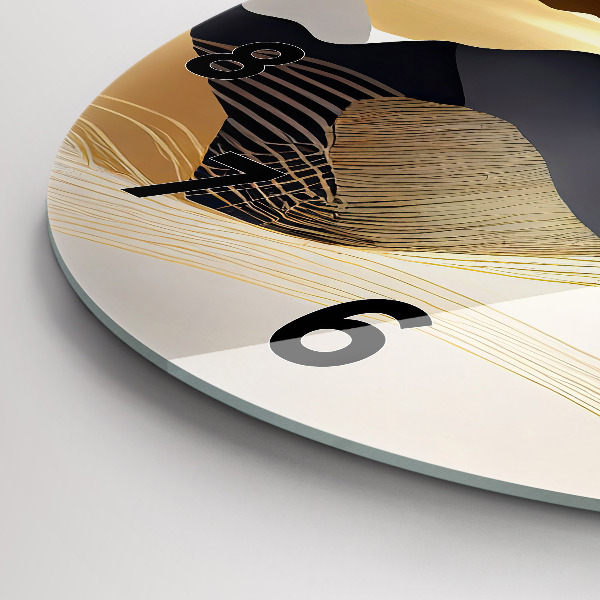 Kerek fali üvegóra Absztrakt arany hegyek