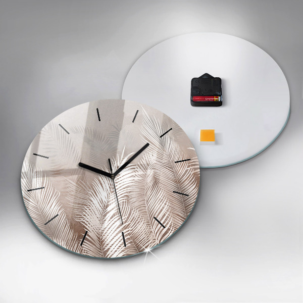 Kerek fali üvegóra Trópusi boho levelek