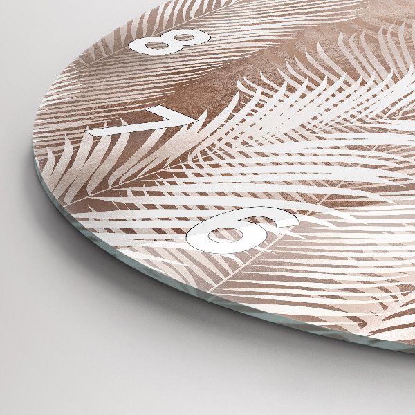 Kerek fali üvegóra Trópusi boho levelek