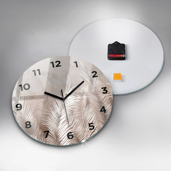 Kerek fali üvegóra Trópusi boho levelek