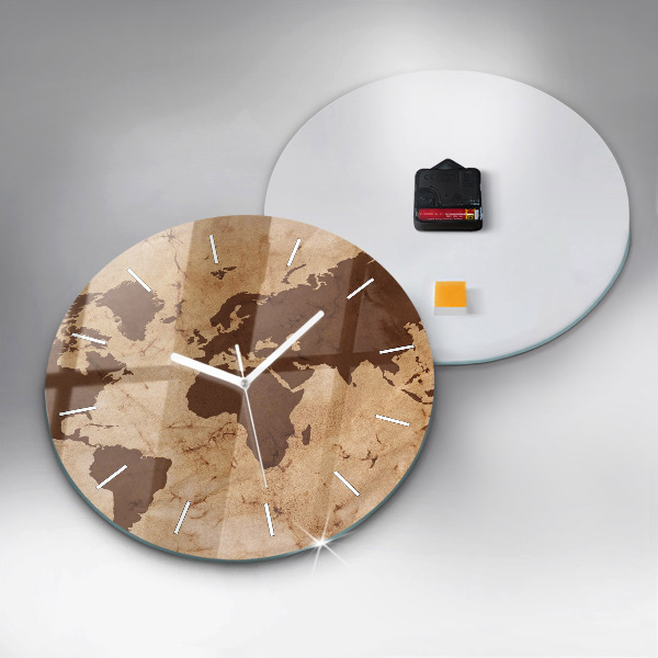 Kerek fali üvegóra Vintage világtérkép